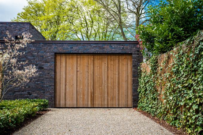 wooden garage door 