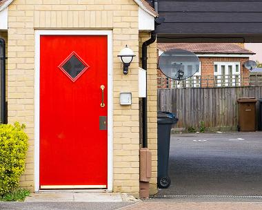 Red composite front door