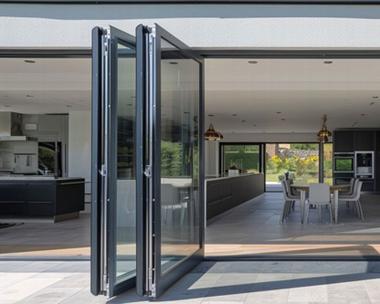 Grey bifold doors 