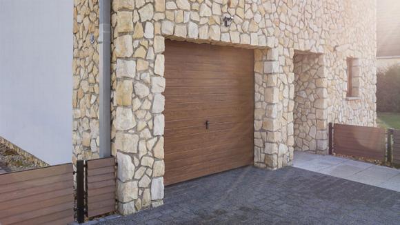 Brown custom garage door